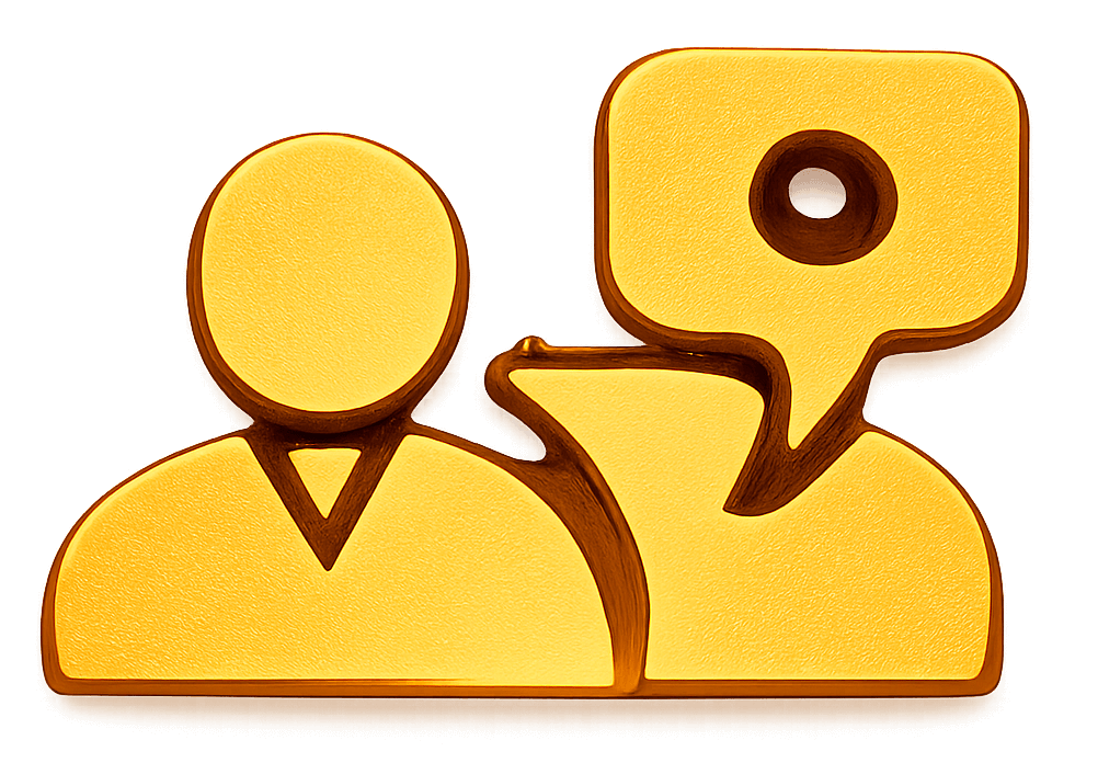 íconos dorados de comunicación